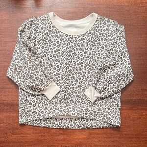 Abercrombie & Fitch Soft AF Collection Leopard Print Crew Neck 3/4 Sleeve